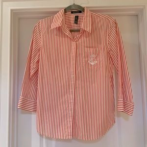 Ralph Lauren Striped 3/4 Sleeve Shirt Size M